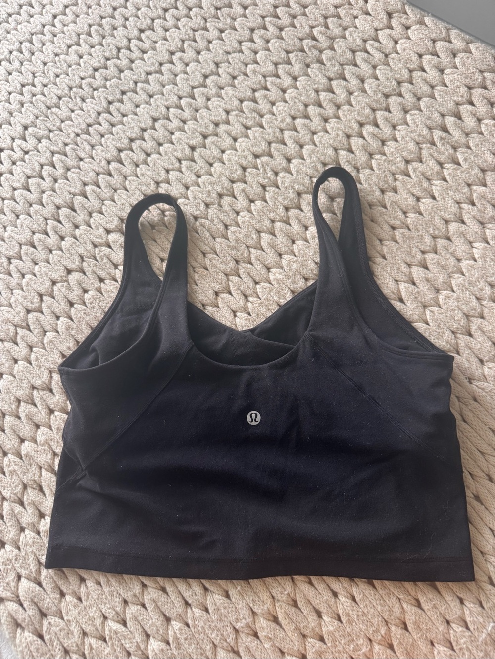 lululemon athletica Black Cropped Sports Tank Top